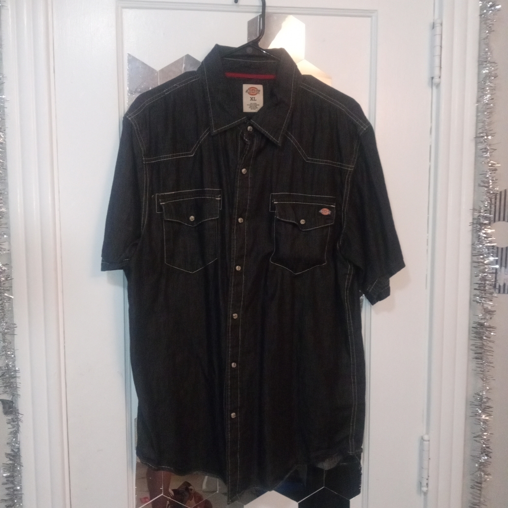 Dickies Black Casual Button Down Shirt